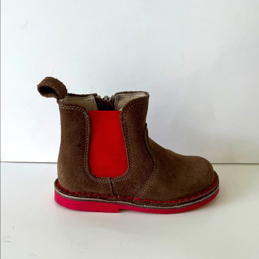 Brown and Red Kids Chelsea Boots